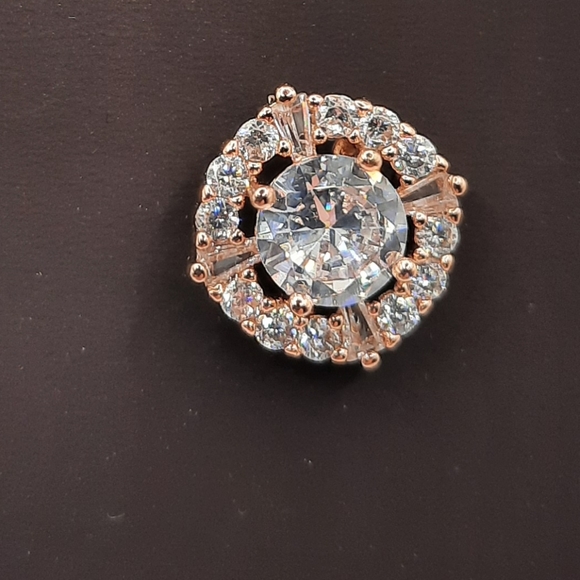 NWT Anne Klein CZ Pave Halo Earrings - Picture 3 of 4